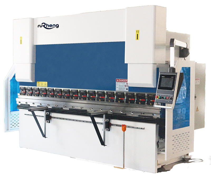 CNC hydraulic press brake with front supports and controller